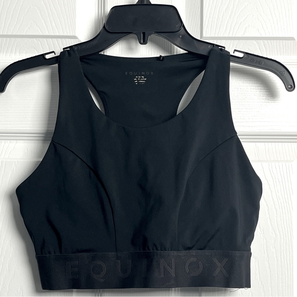 Equinox black sports bra, size medium